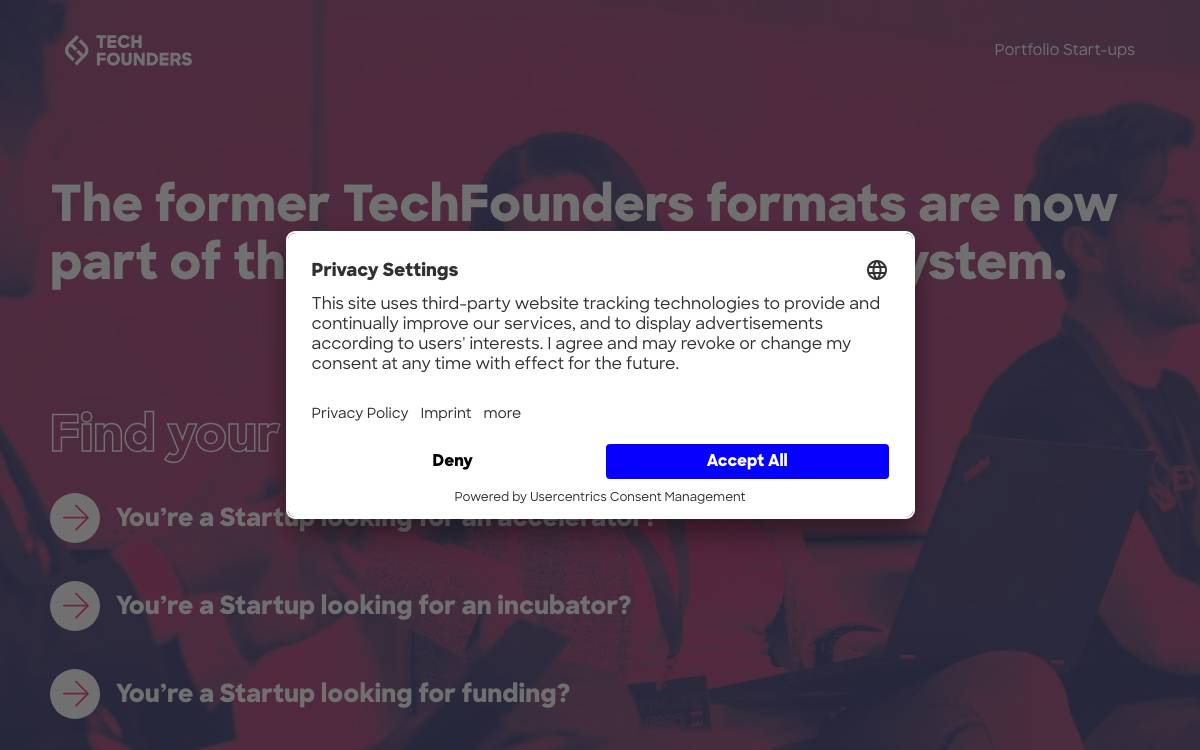 TechFounders website preview