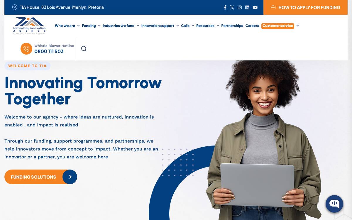 Technology Innovation Agency website preview