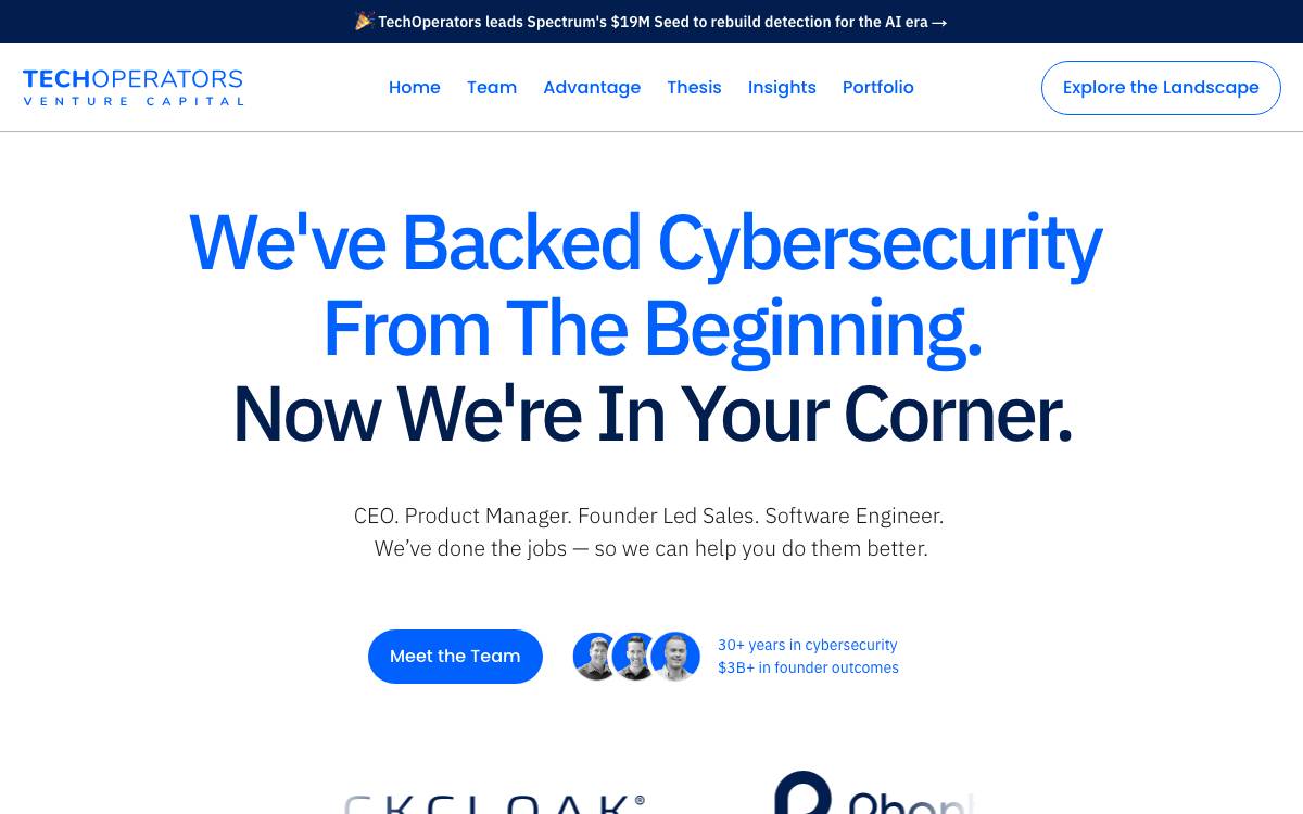 TechOperators Venture Capital website preview