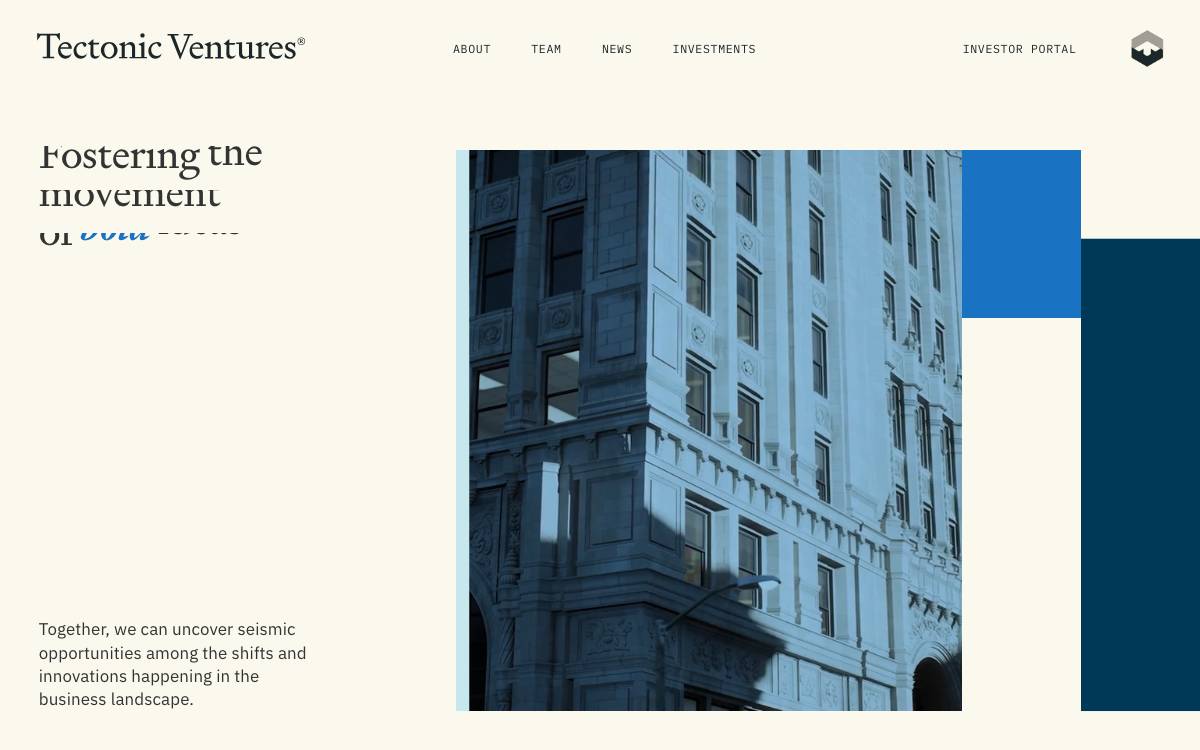 Tectonic Ventures website preview