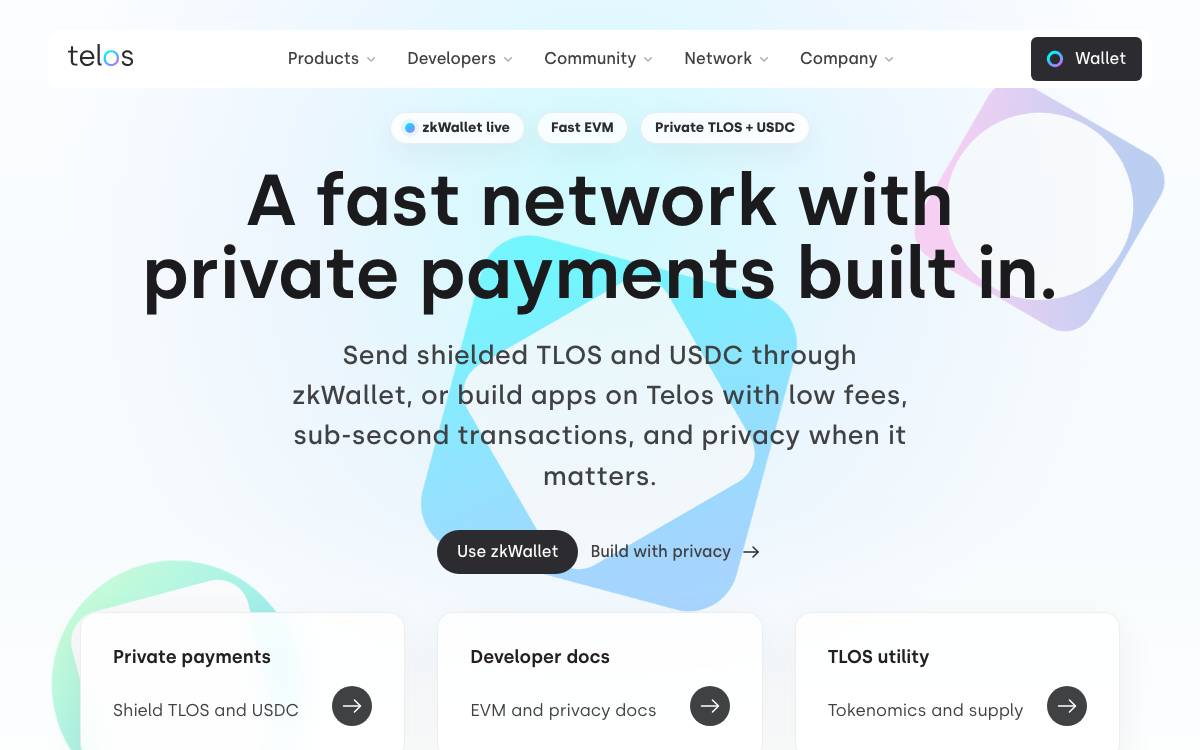 Telos website preview