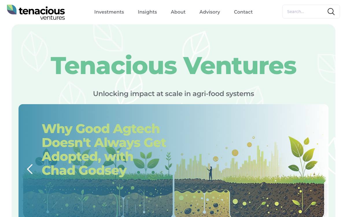 Tenacious Ventures website preview