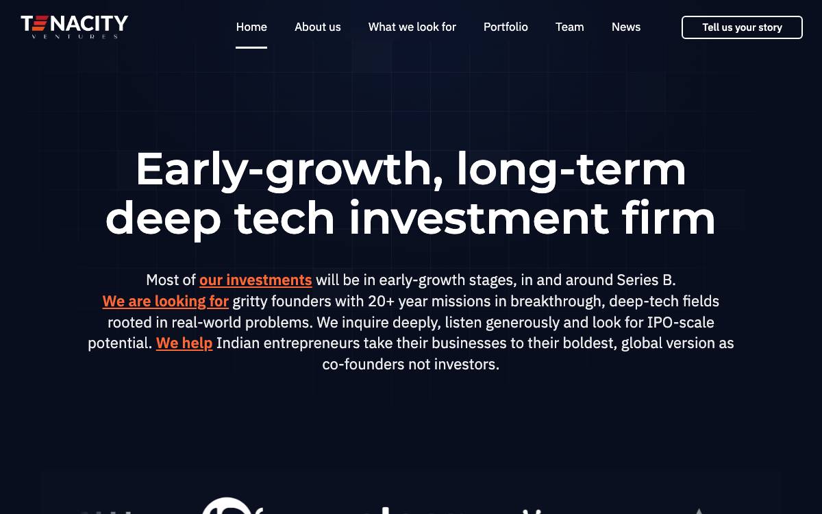Tenacity Ventures website preview