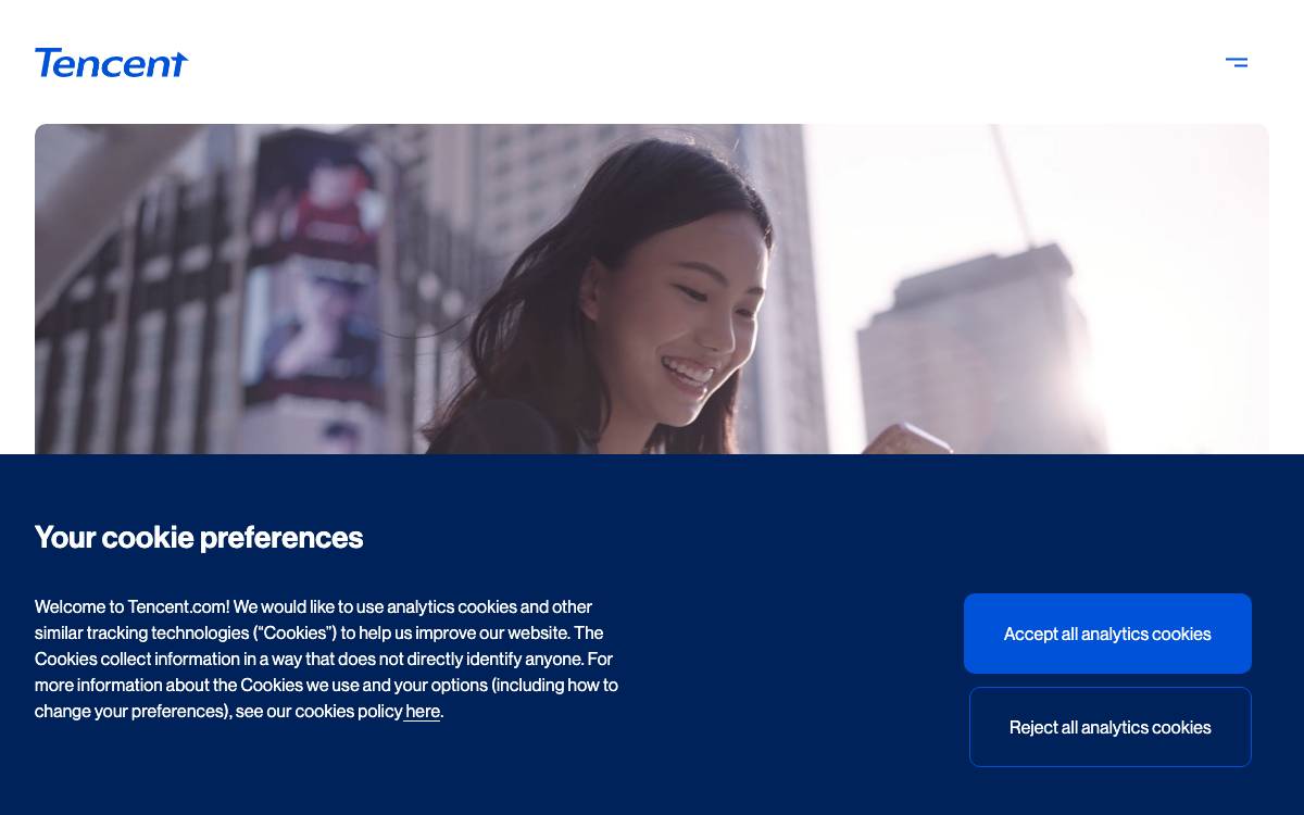 Tencent Holdings website preview