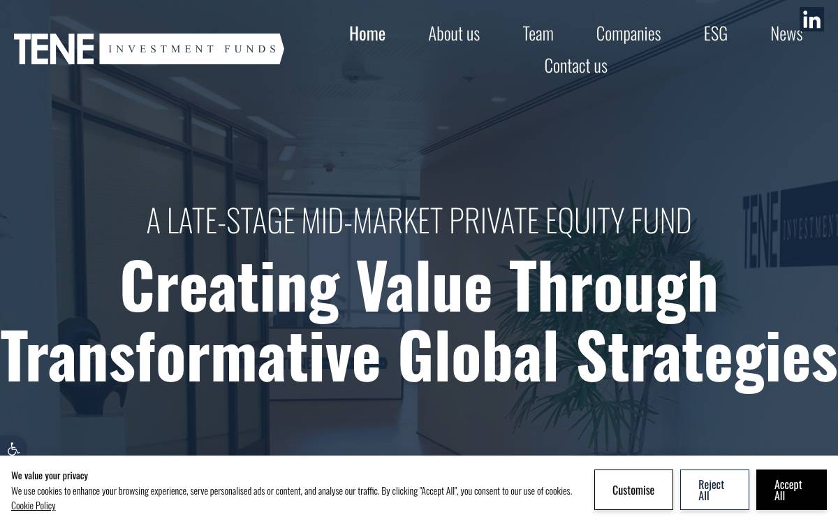 Tene Capital website preview