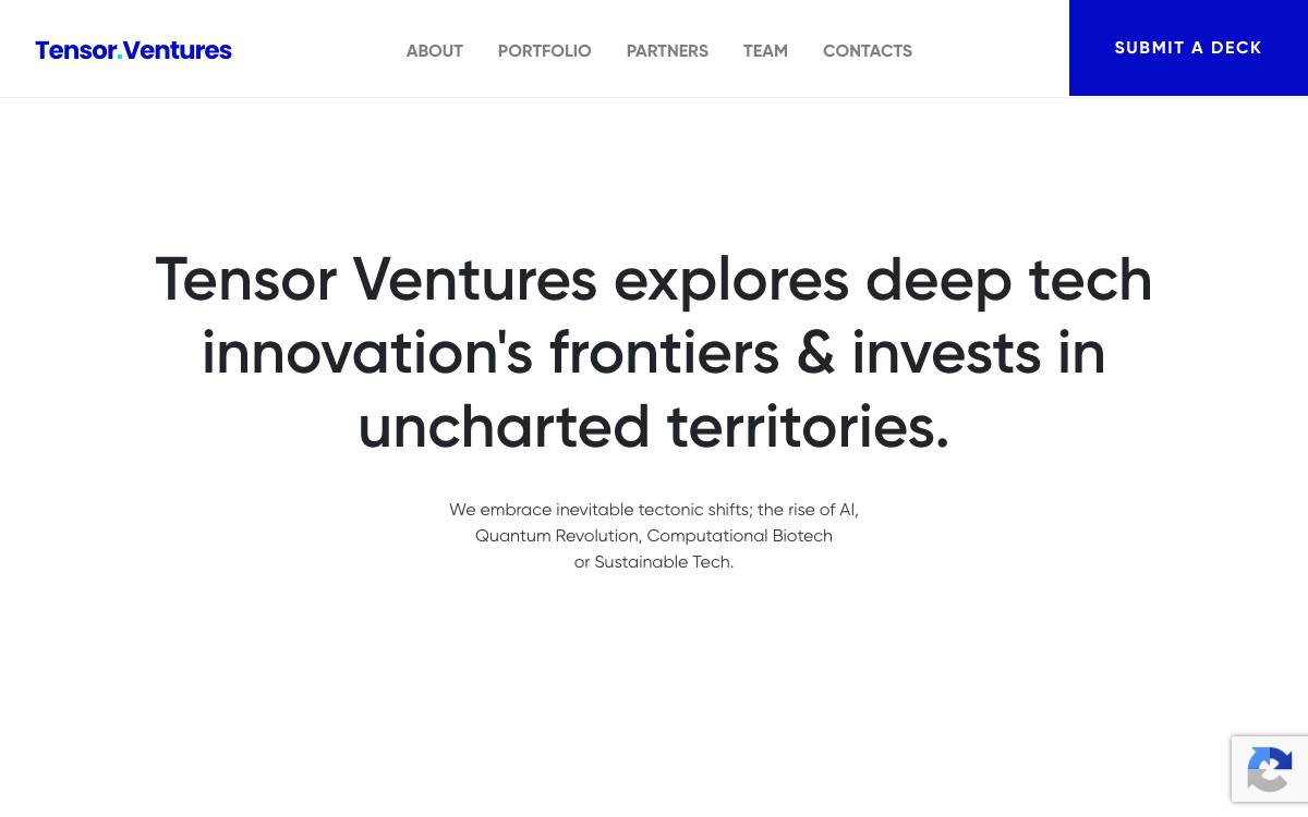 Tensor Ventures website preview