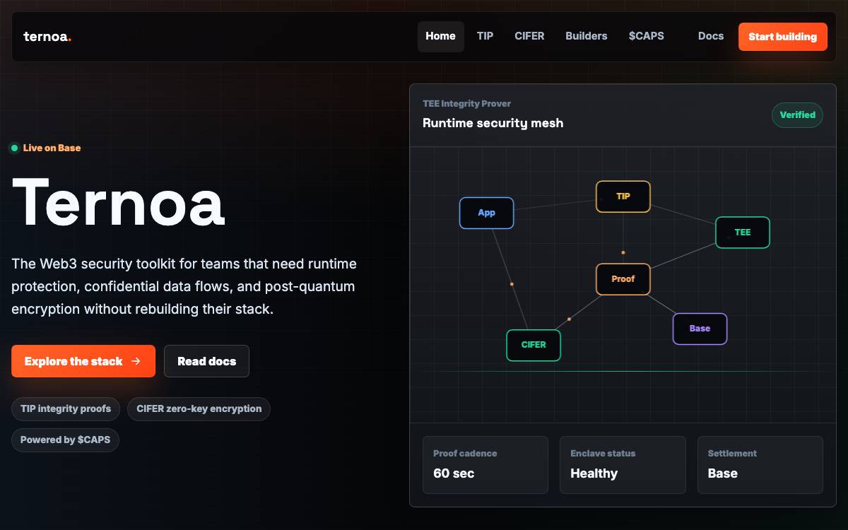 Ternoa website preview