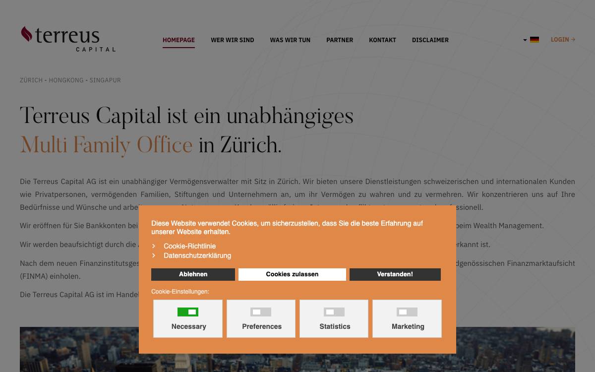 Terreus Capital AG website preview