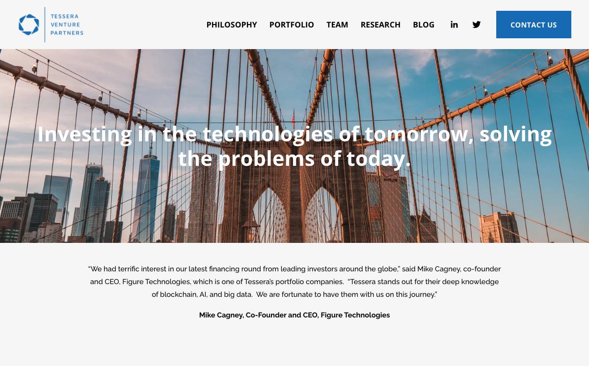 Tessera Venture Partners website preview
