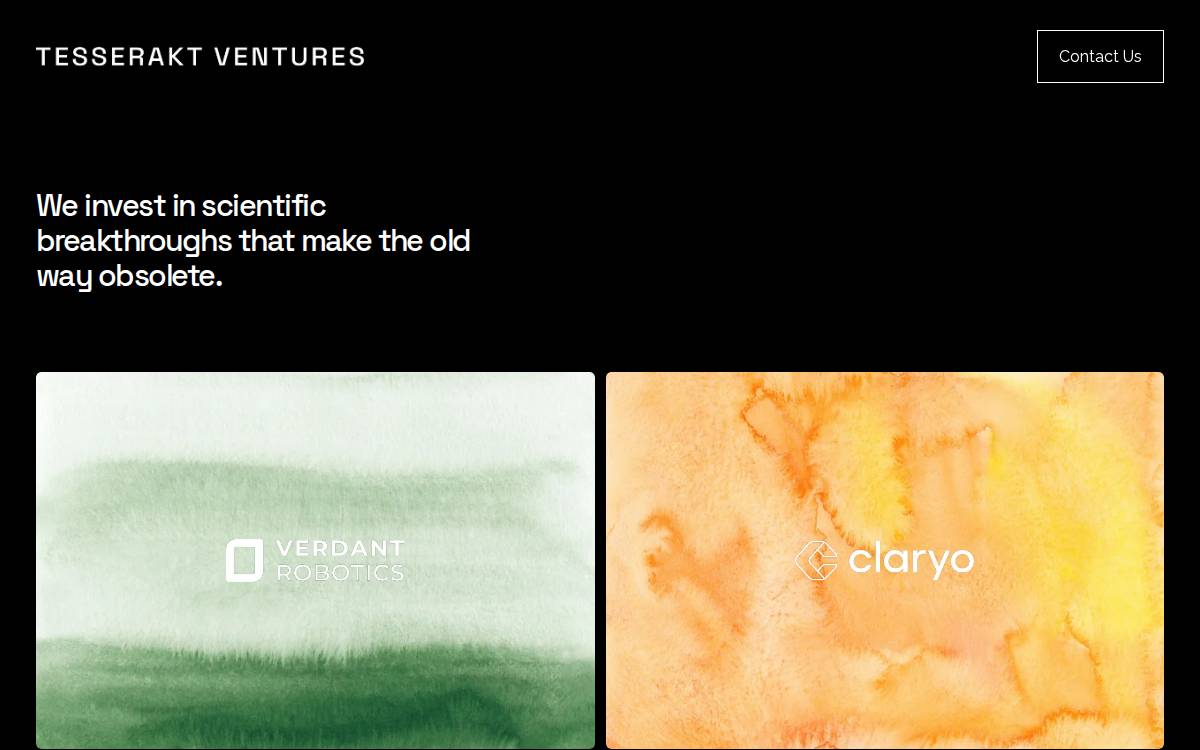Tesserakt Ventures website preview