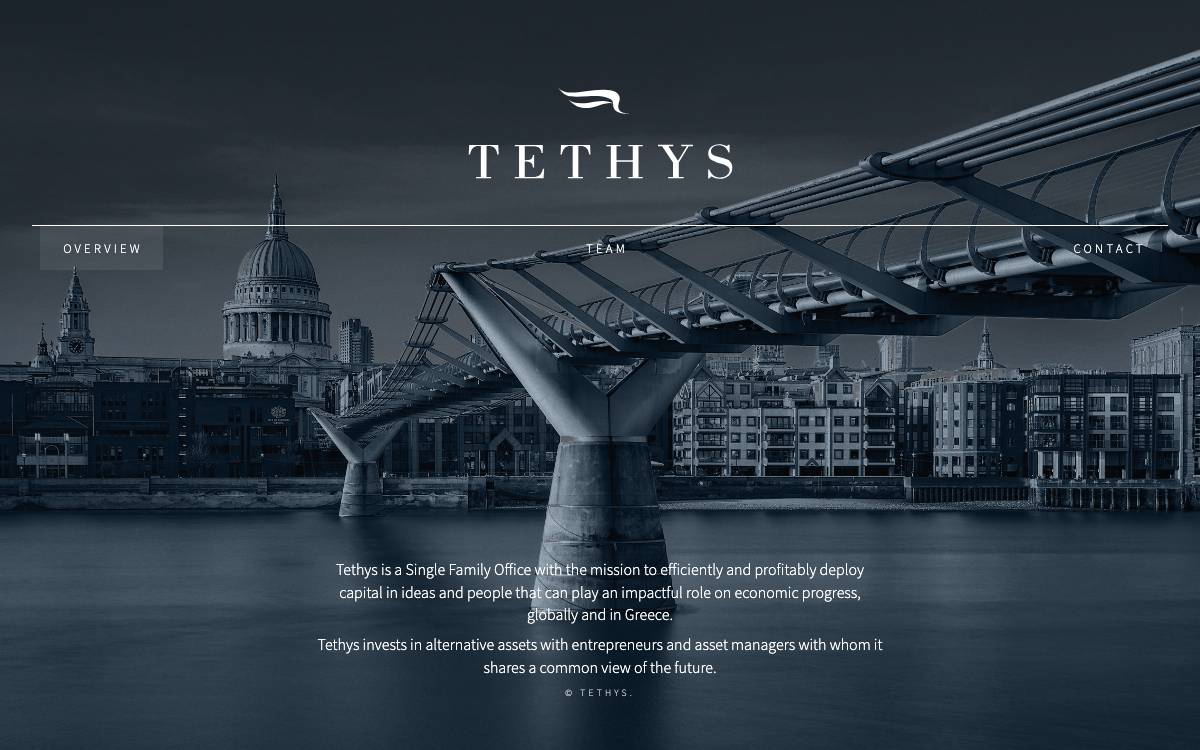 Tethys website preview