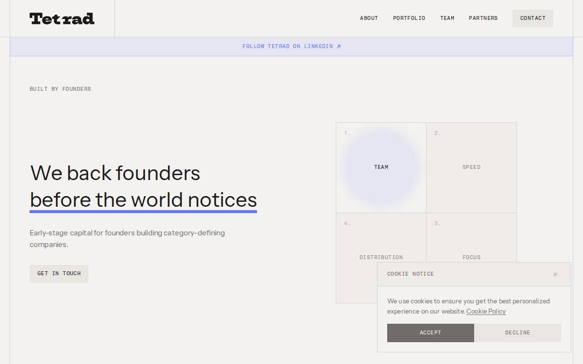 Tetrad website preview