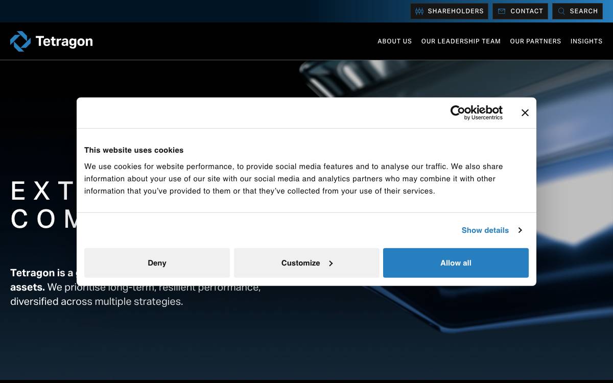 Tetragon Financial Group Limited website preview