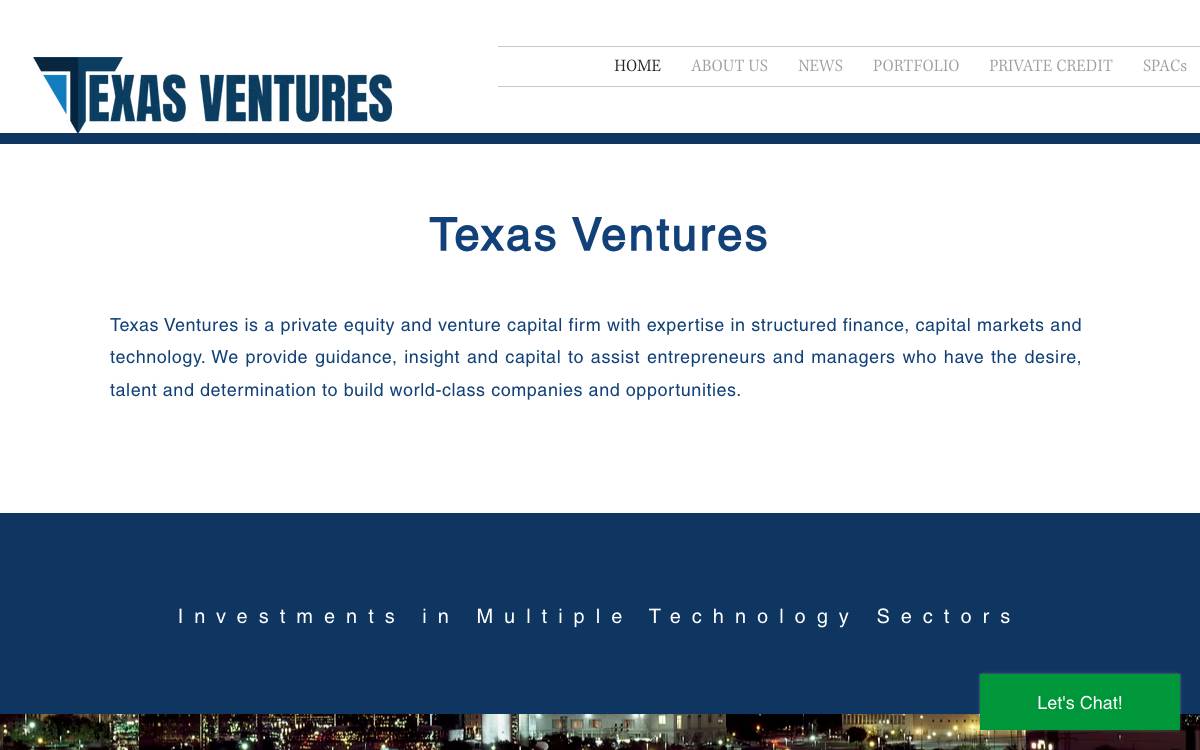 Texas Ventures website preview