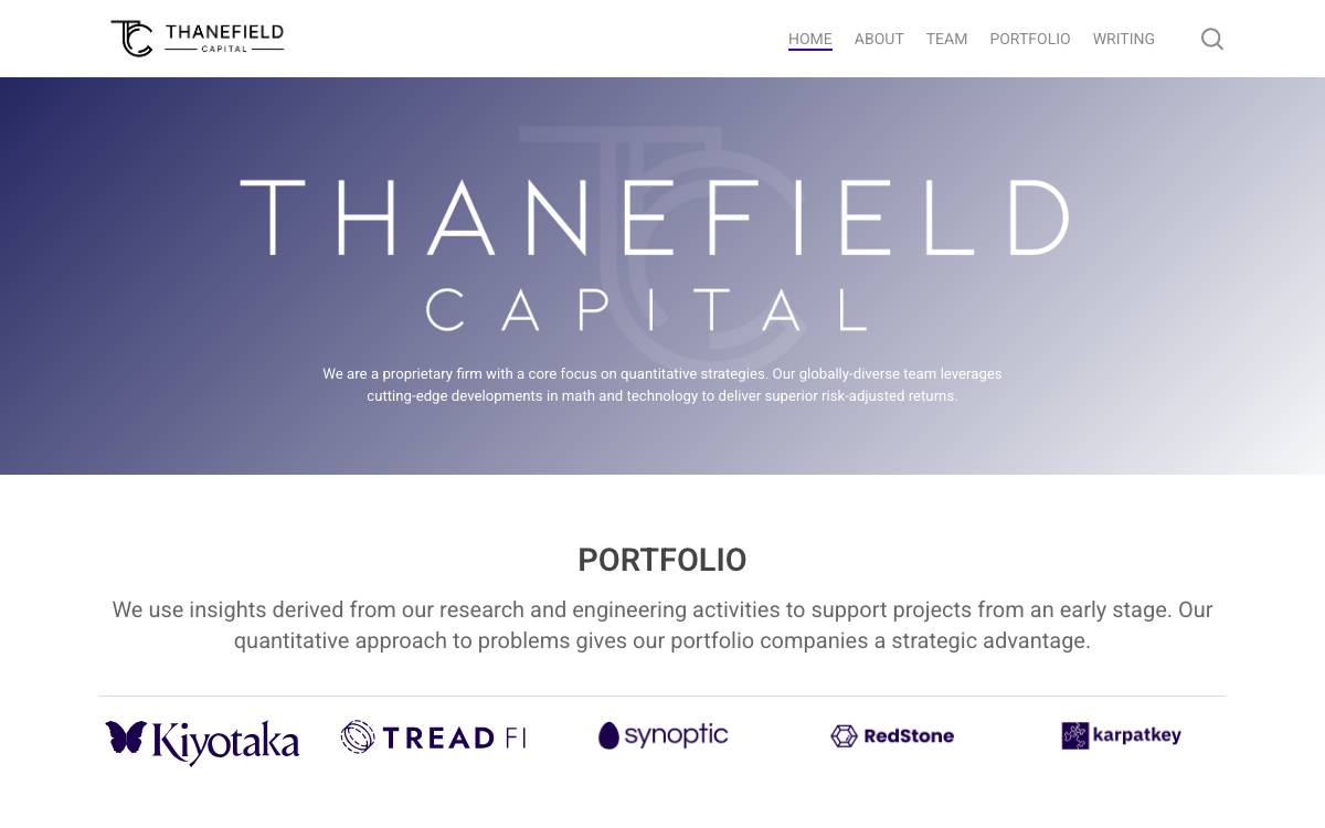 Thanefield Capital website preview