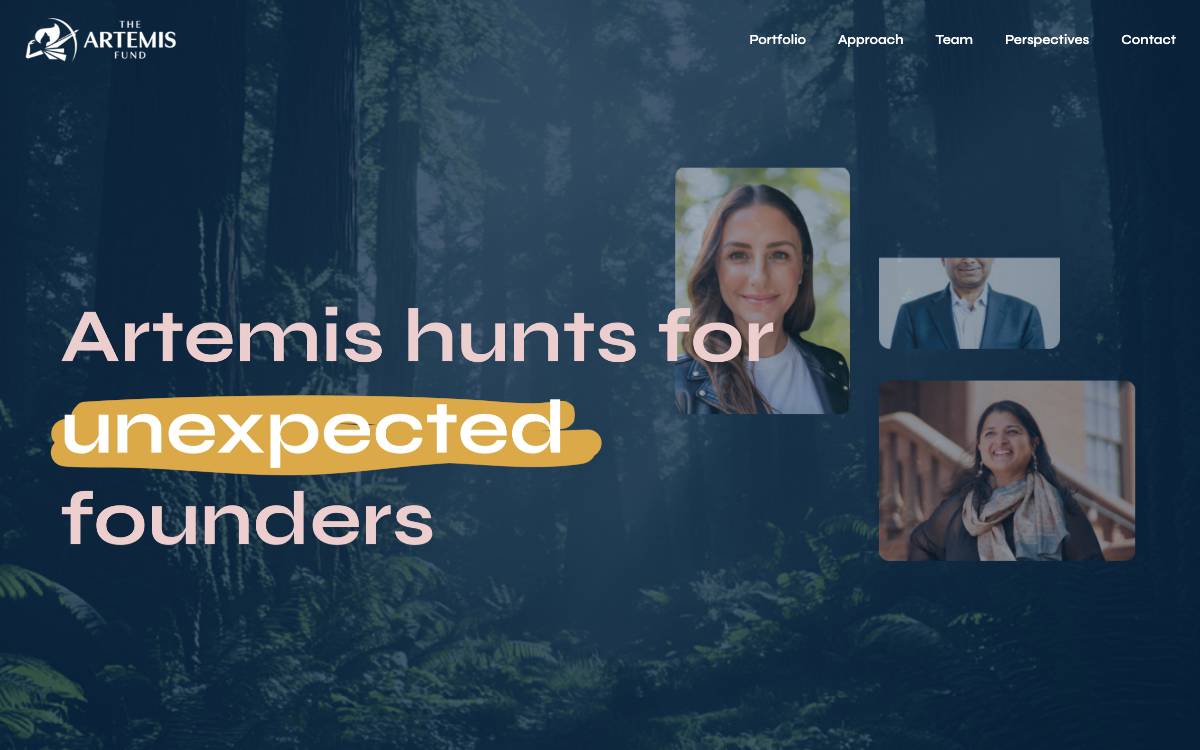 The Artemis Fund website preview