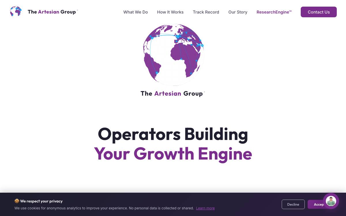 The Artesian Group website preview