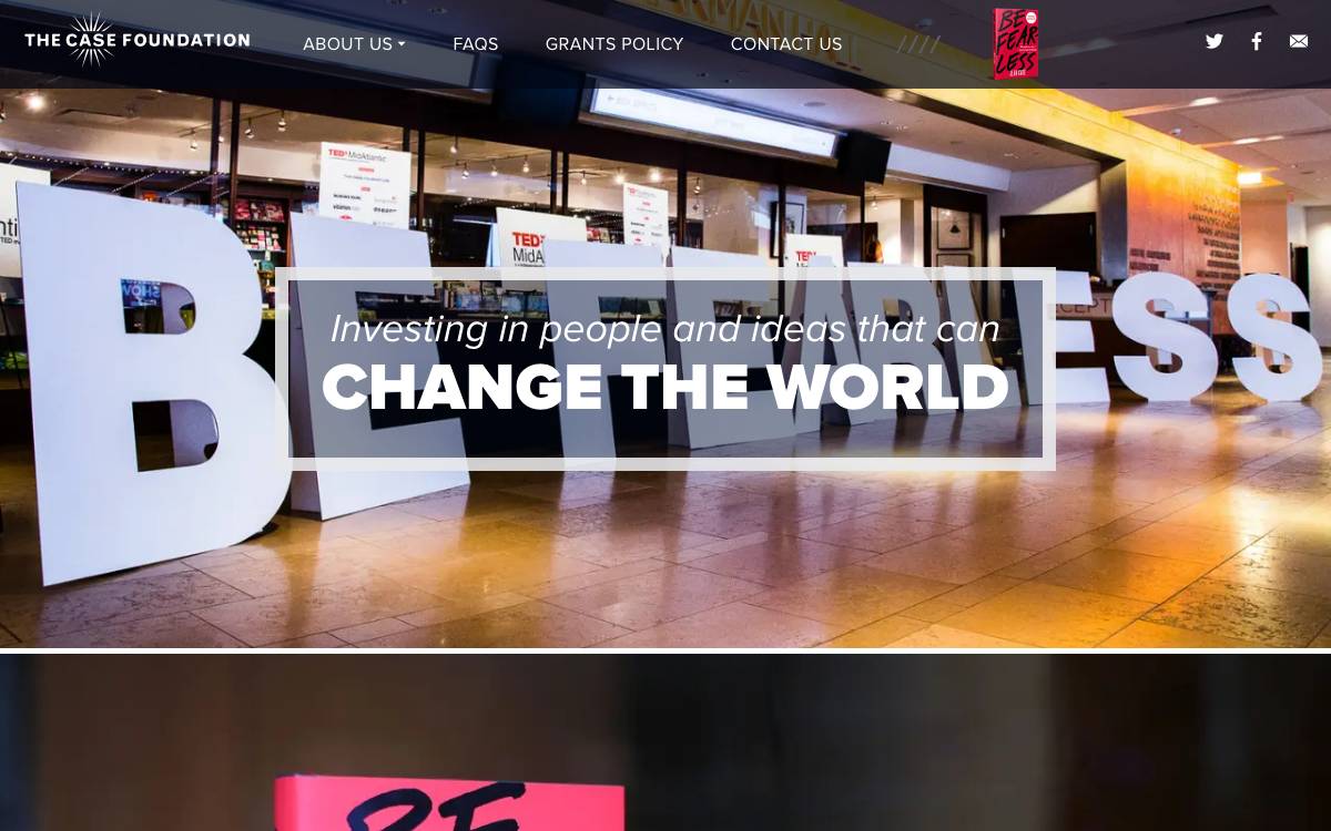 The Case Foundation website preview