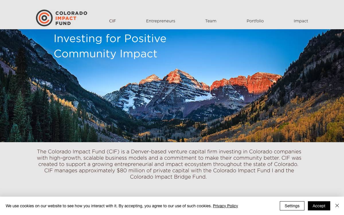 The Colorado Impact Fund website preview