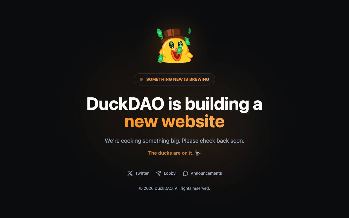 The DuckDao website preview