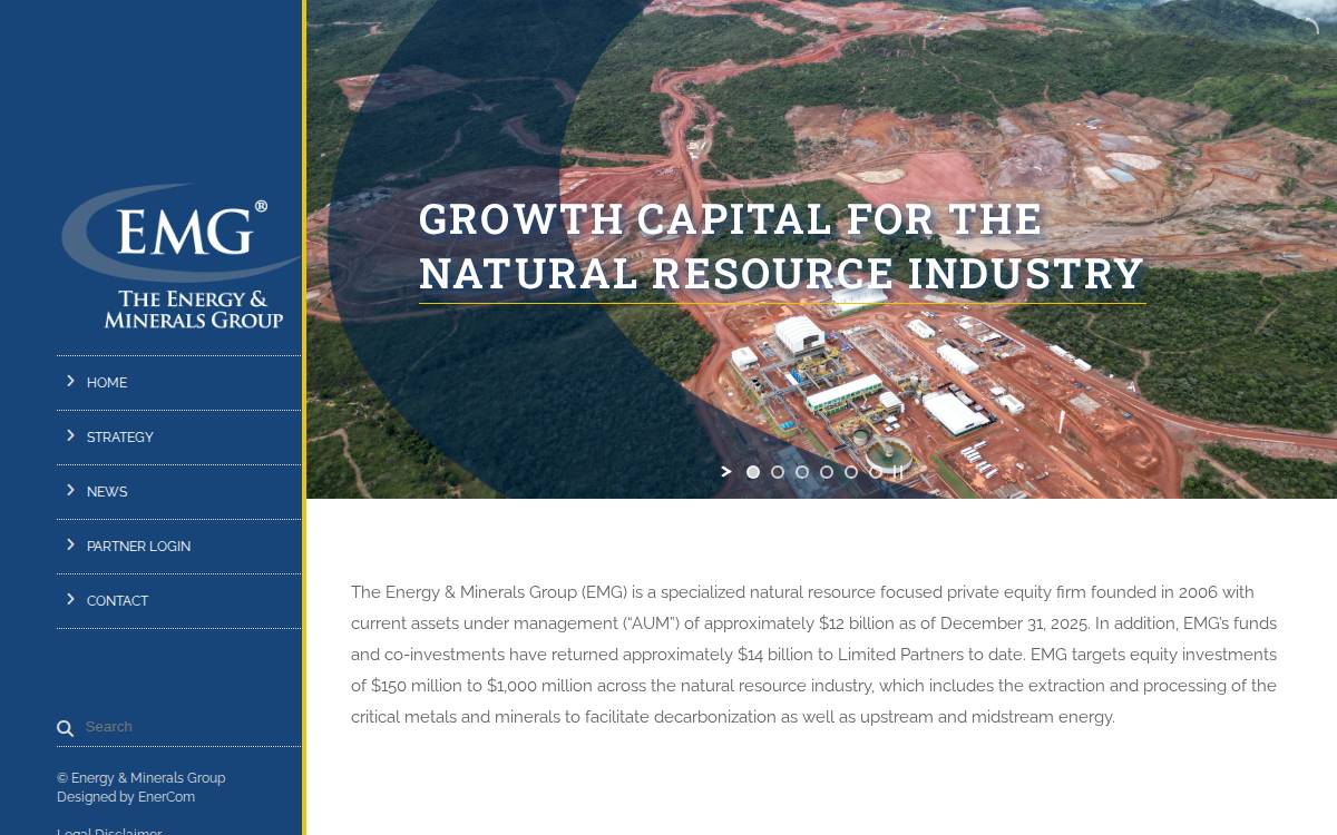The Energy & Minerals Group website preview