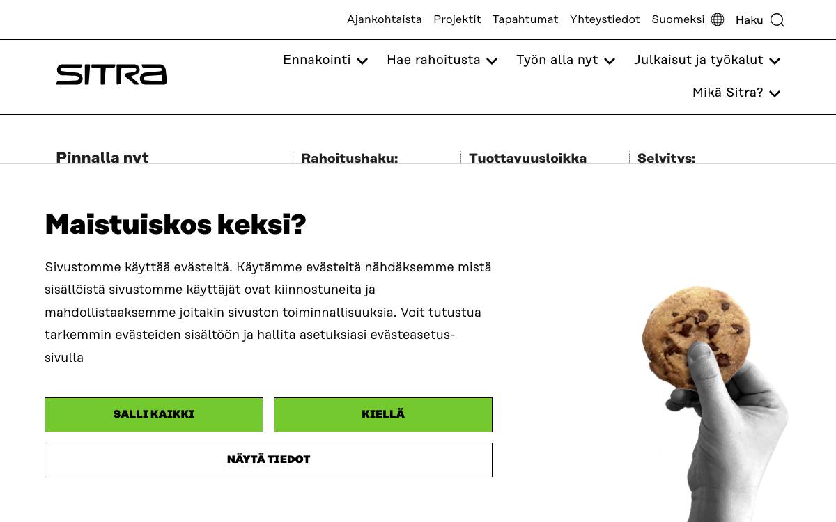 The Finnish Innovation Fund Sitra website preview