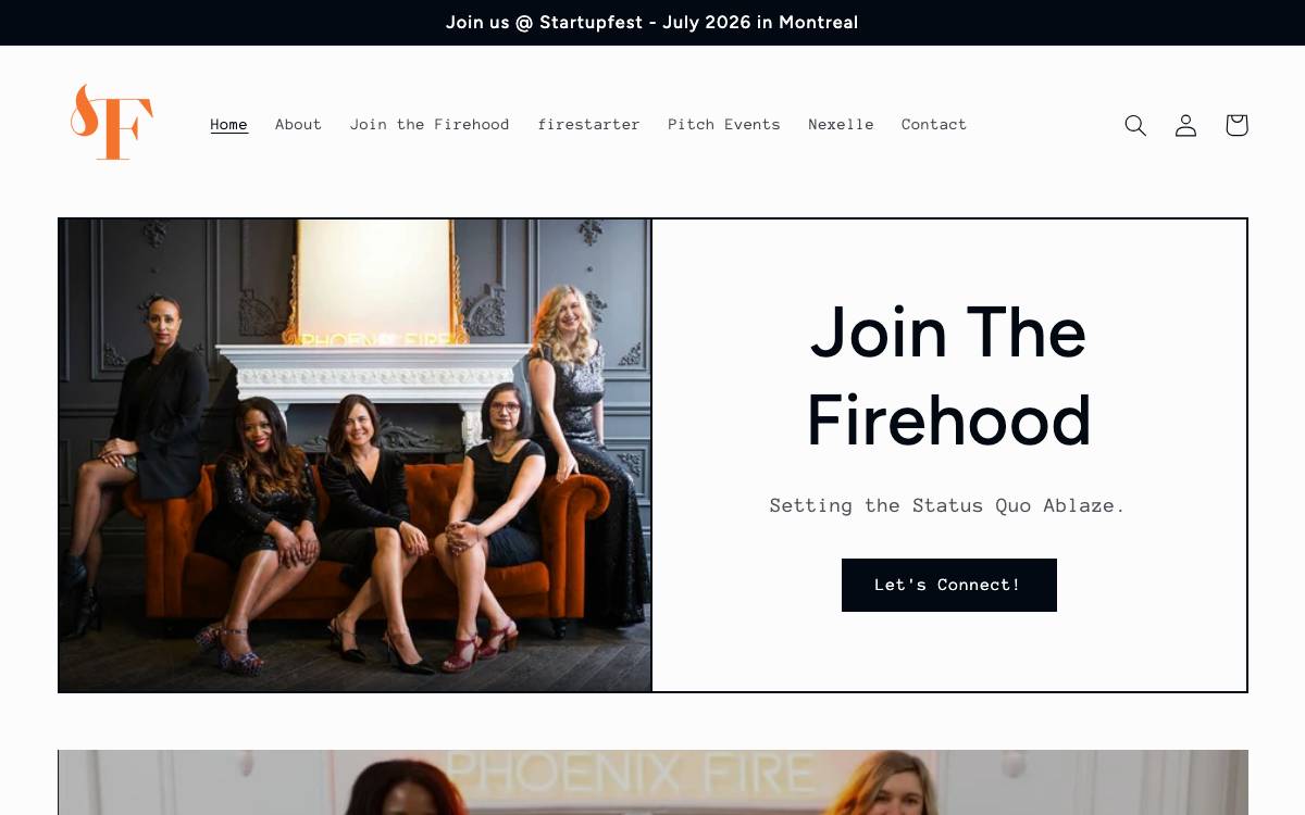 The Firehood website preview