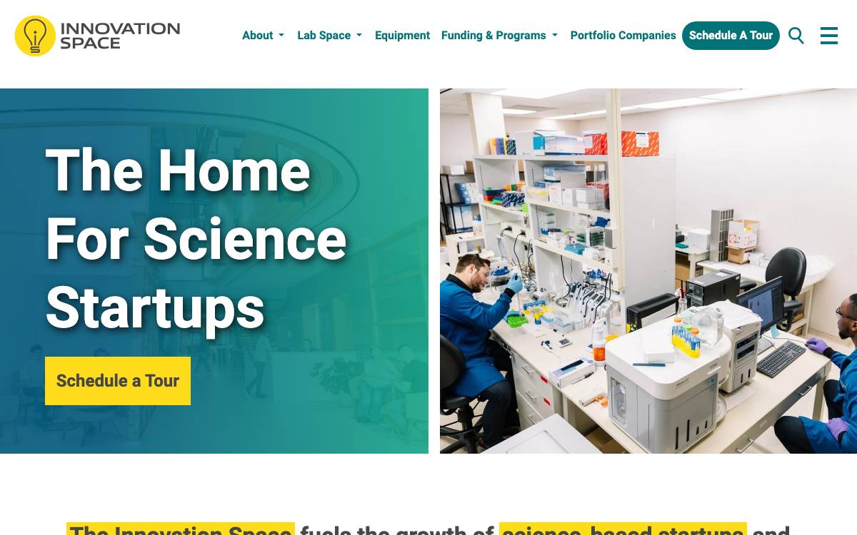 The Innovation Space website preview