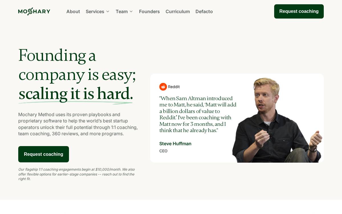 The Mochary Group website preview