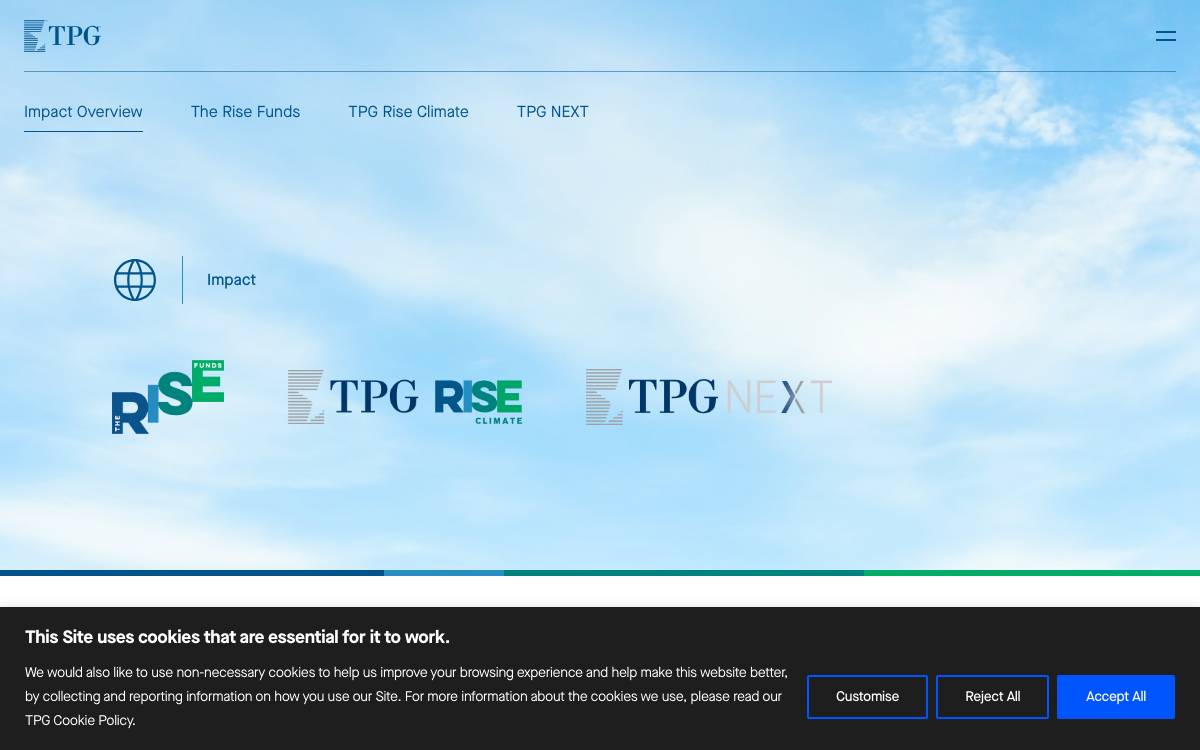 The Rise Fund website preview