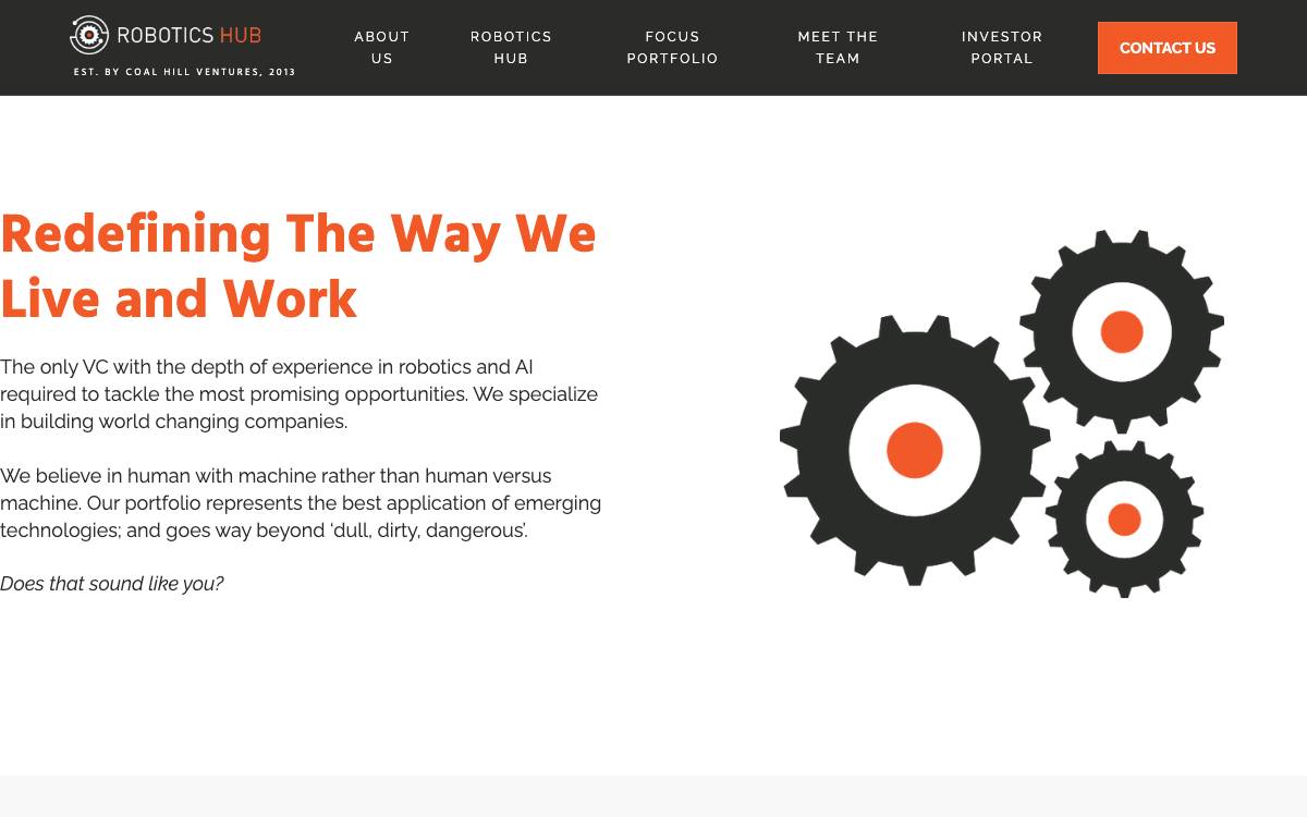 The Robotics Hub website preview