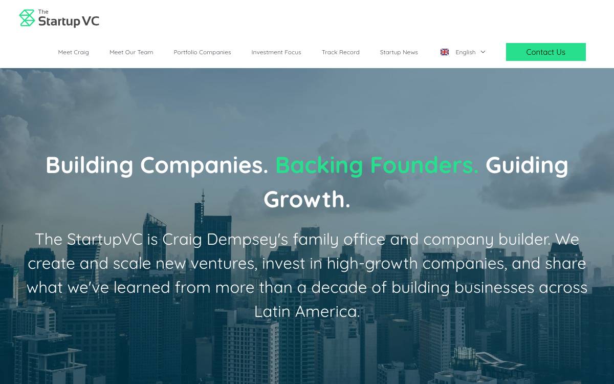 The StartupVC website preview