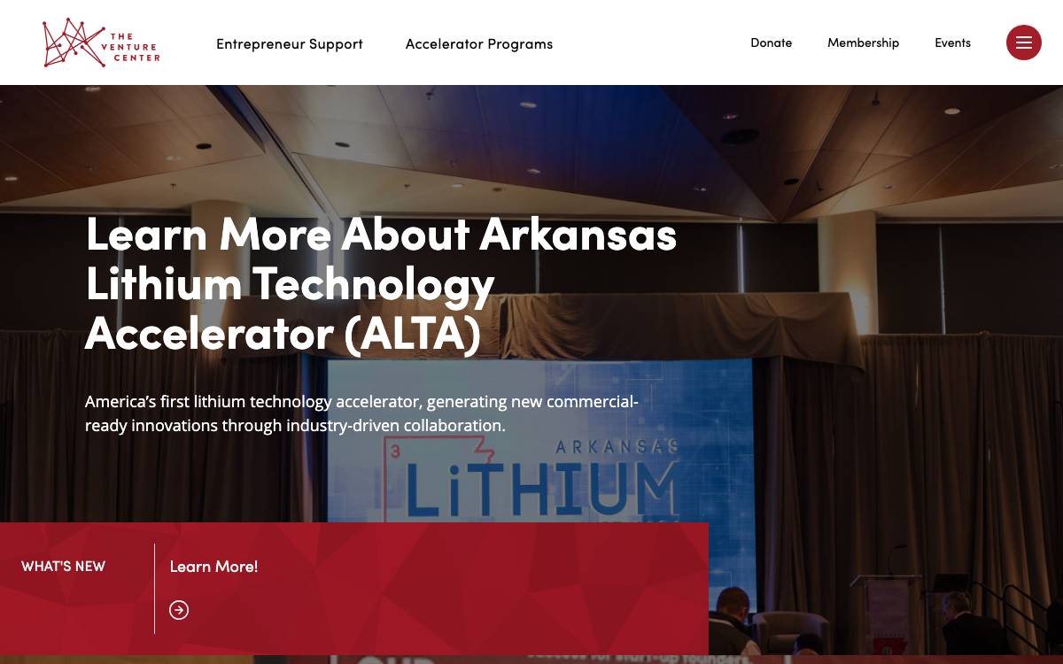 The Venture Center website preview