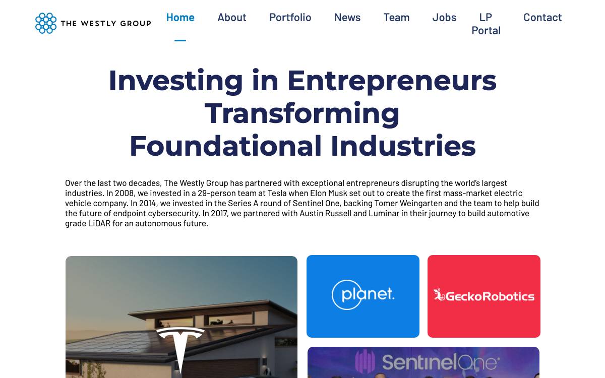 The Westly Group website preview