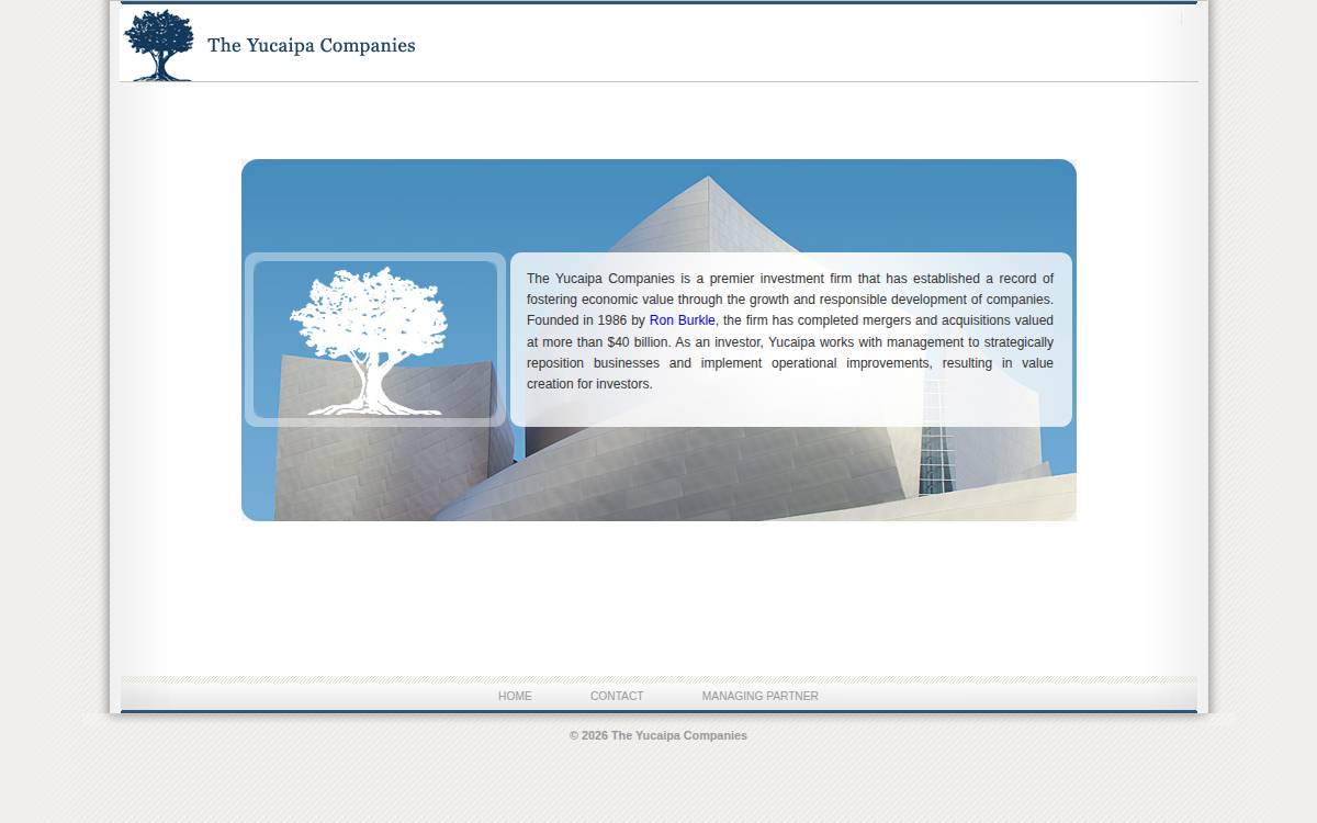 The Yucaipa Companies website preview