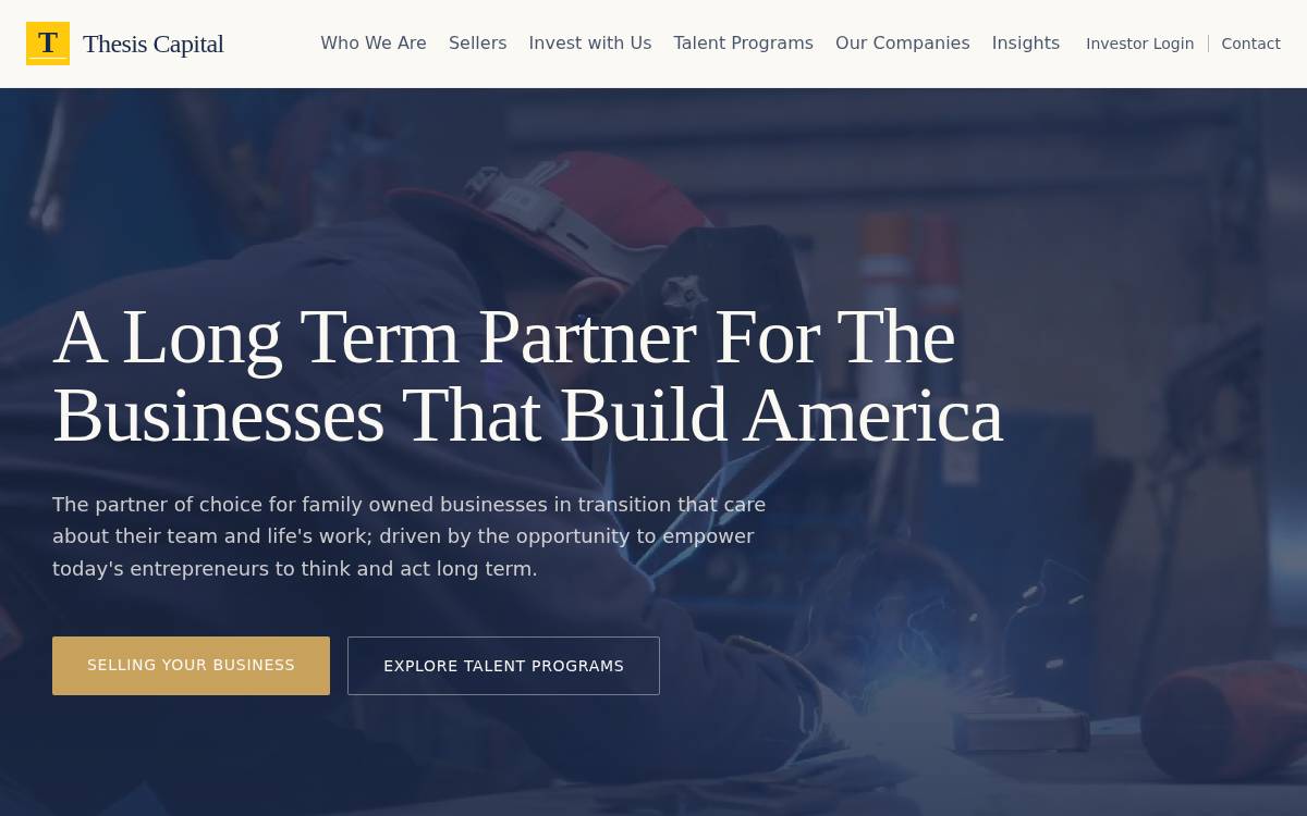 Thesis Capital Partners website preview