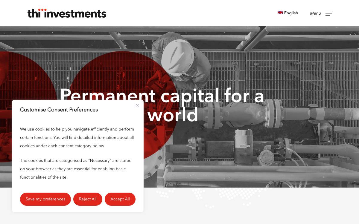 THI Investments website preview