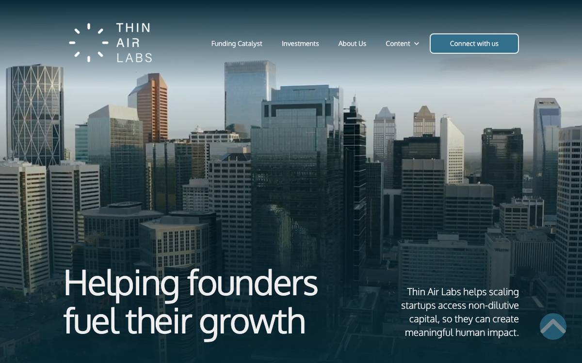 Thin Air Labs website preview