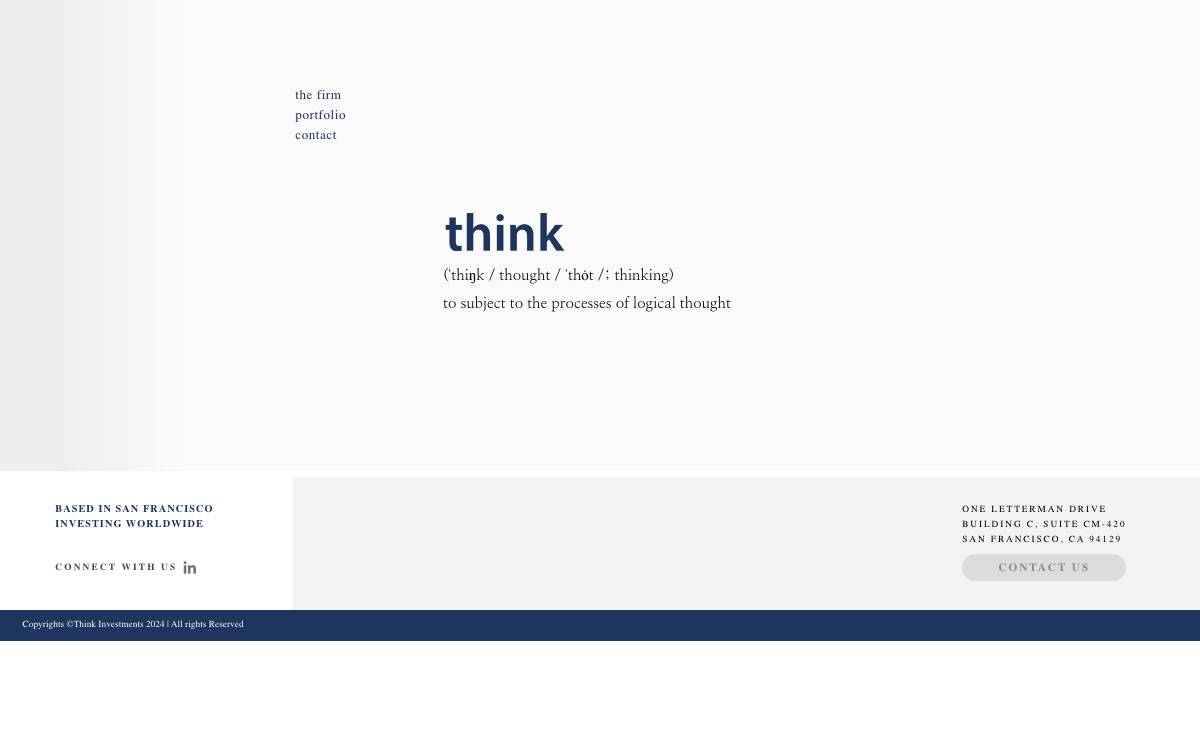 Think Investments website preview