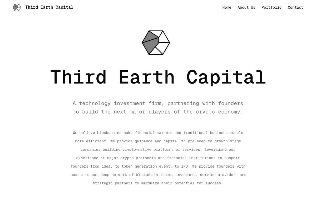 Third Earth Capital website preview