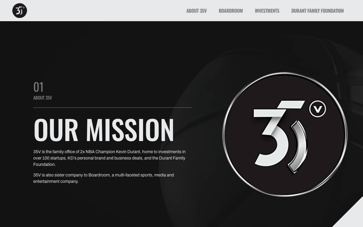 Thirty Five Ventures (35V) website preview