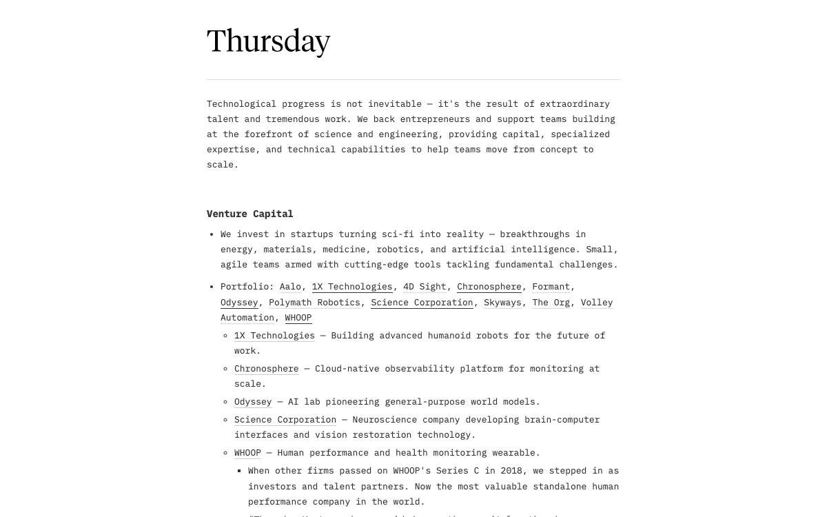 Thursday Ventures Management Llc website preview