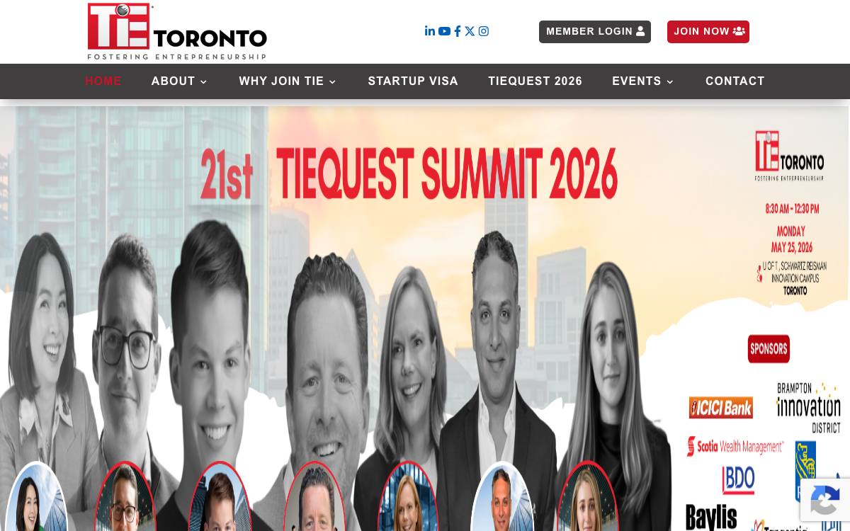 TiE Toronto website preview
