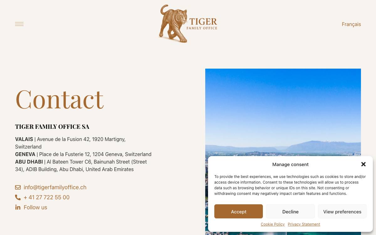 Tiger Family Office SA website preview
