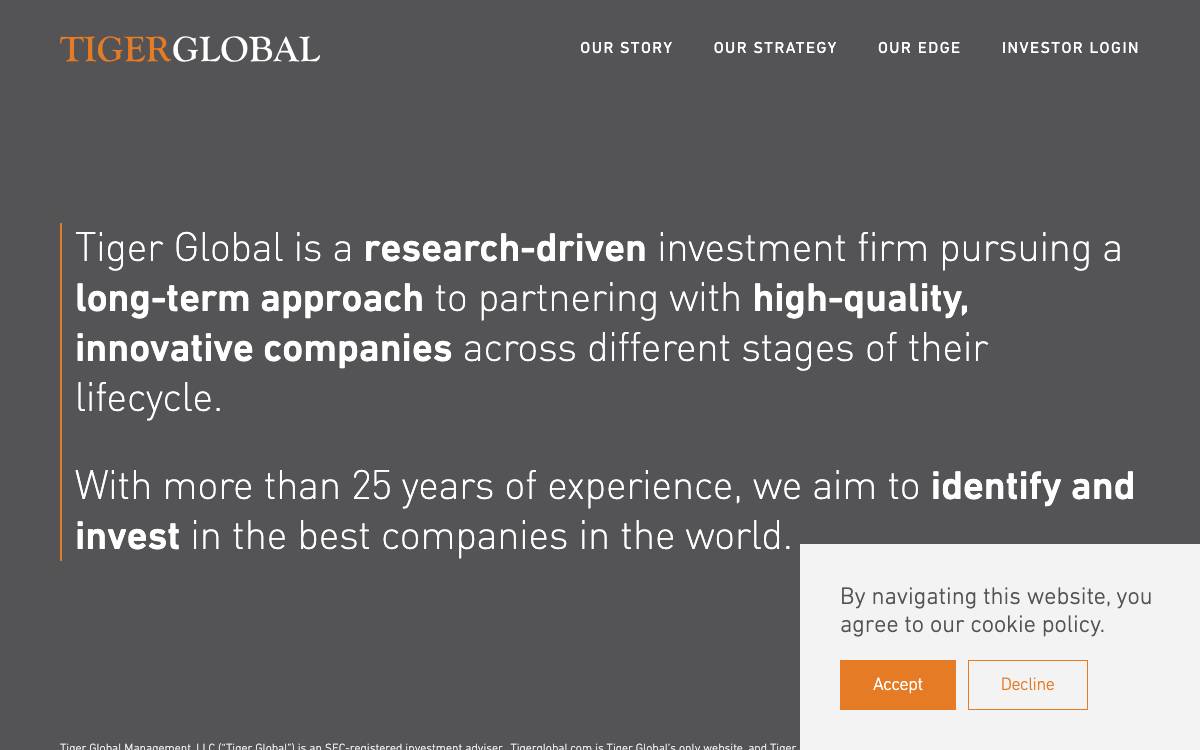 Tiger Global Management website preview