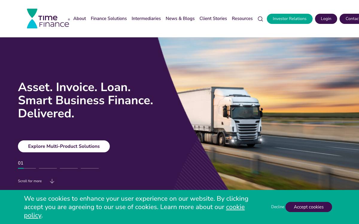 Time Finance website preview