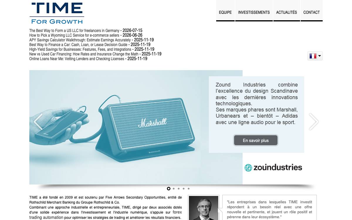 Time for Growth website preview
