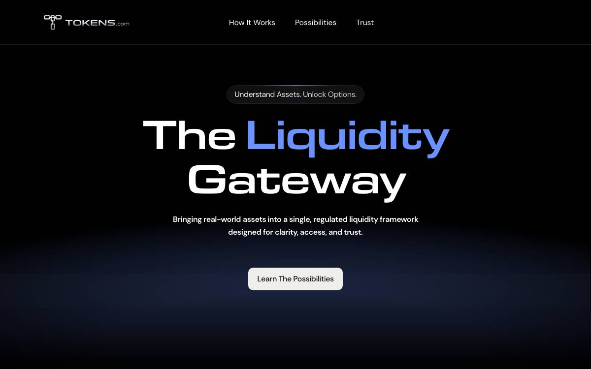 Tokens.com website preview