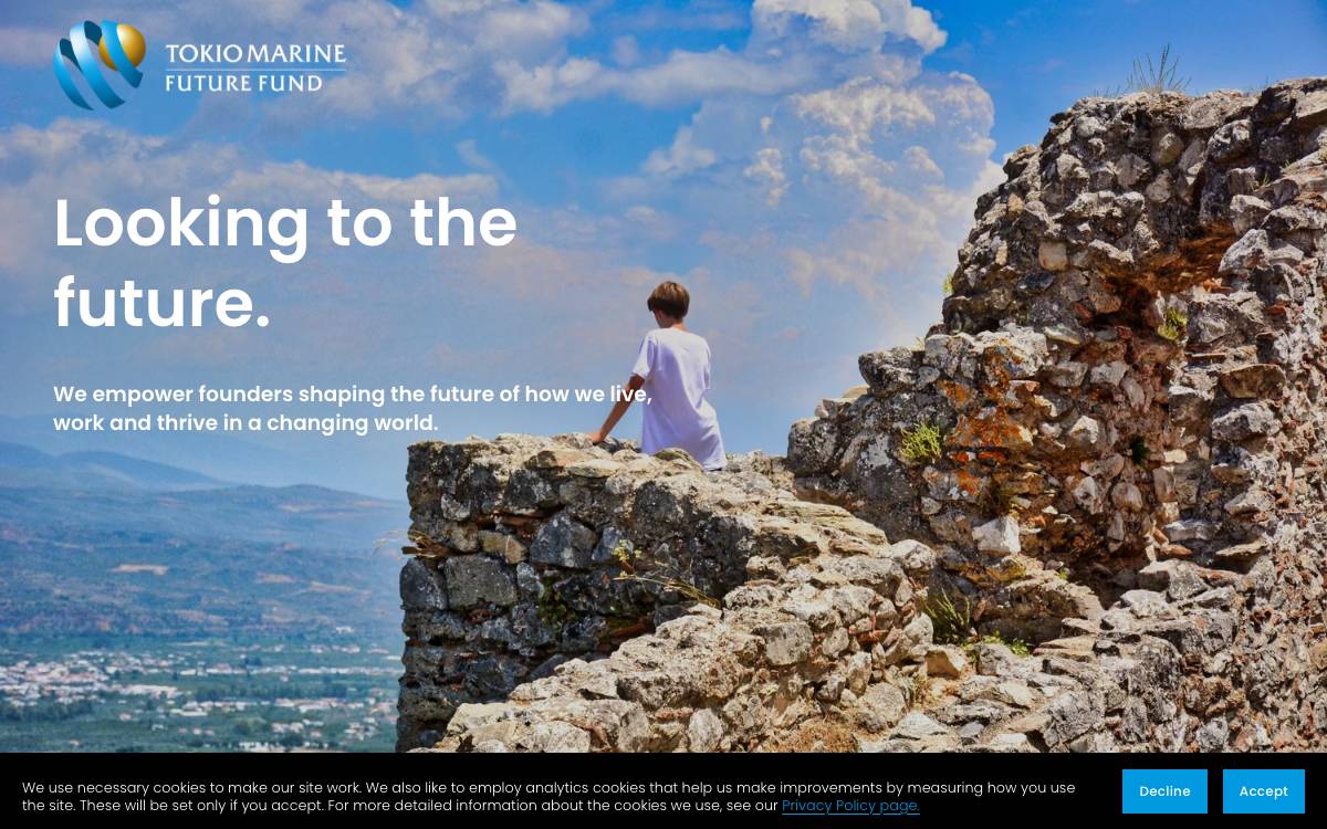 Tokio Marine Future Fund website preview