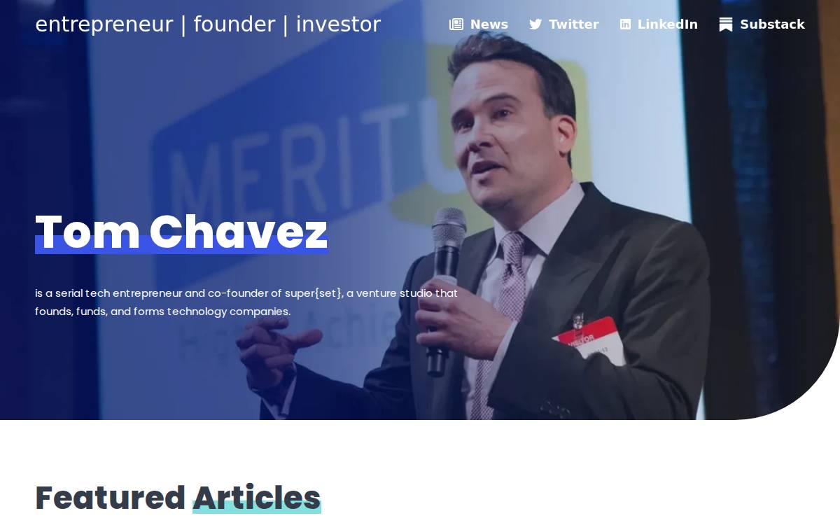 Tom Chavez website preview